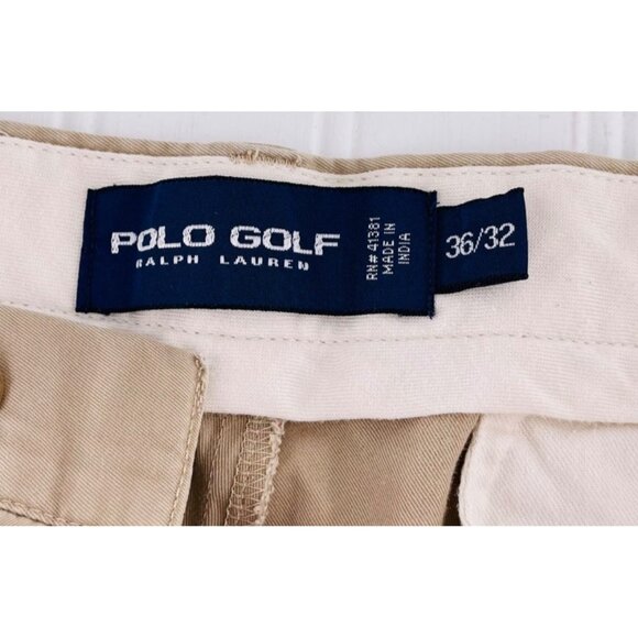 Polo Golf Ralph Lauren Khaki Pants 36x32 100% Cotton Men's Casual Trousers - Picture 2 of 7